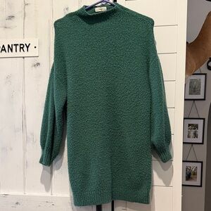 Entro Forest Green Cowl Neck Sweater-Dress